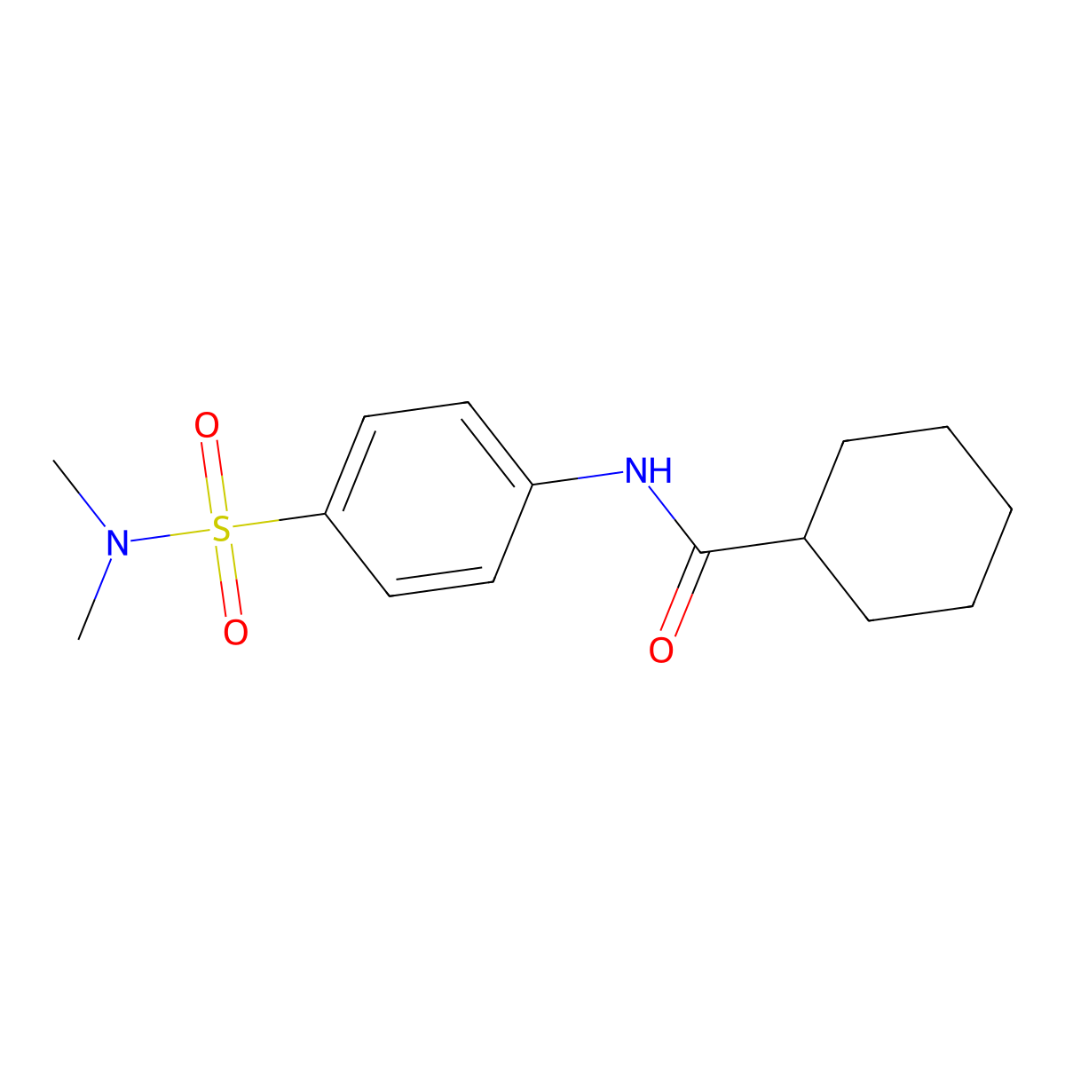 N-{4-[(dimethylamino)sulfonyl]phenyl}cyclohexanecarboxamide molecular structure, CAS 650584-93-3