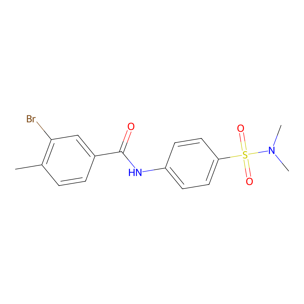3-bromo-N-[4-(dimethylsulfamoyl)phenyl]-4-methylbenzamide molecular structure, CAS 650584-98-8