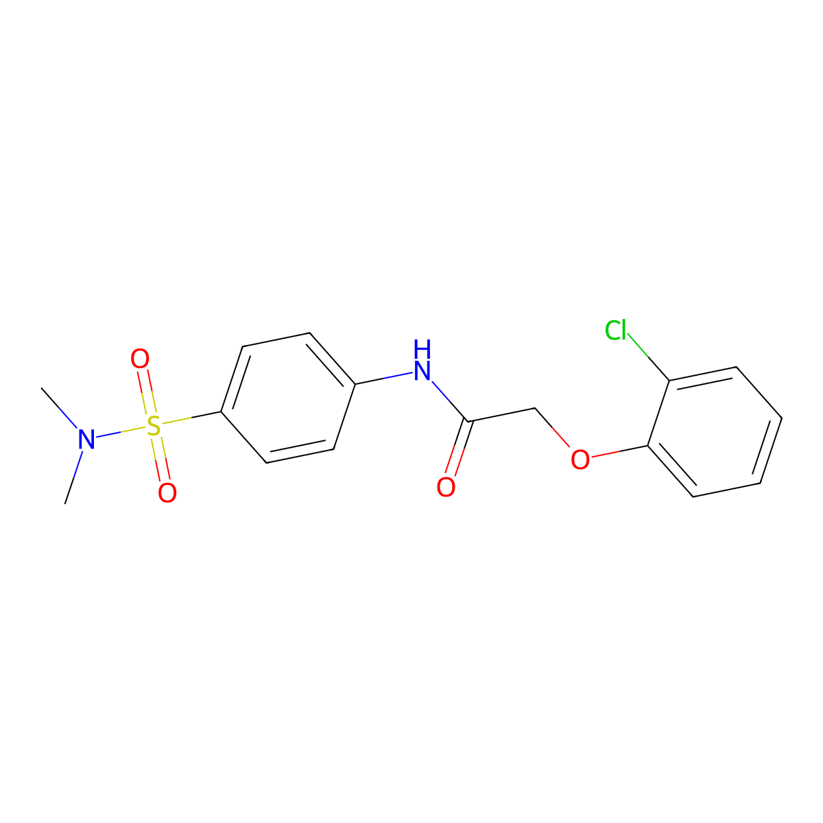 2-(2-chlorophenoxy)-N-{4-[(dimethylamino)sulfonyl]phenyl}acetamide molecular structure, CAS 650585-09-4