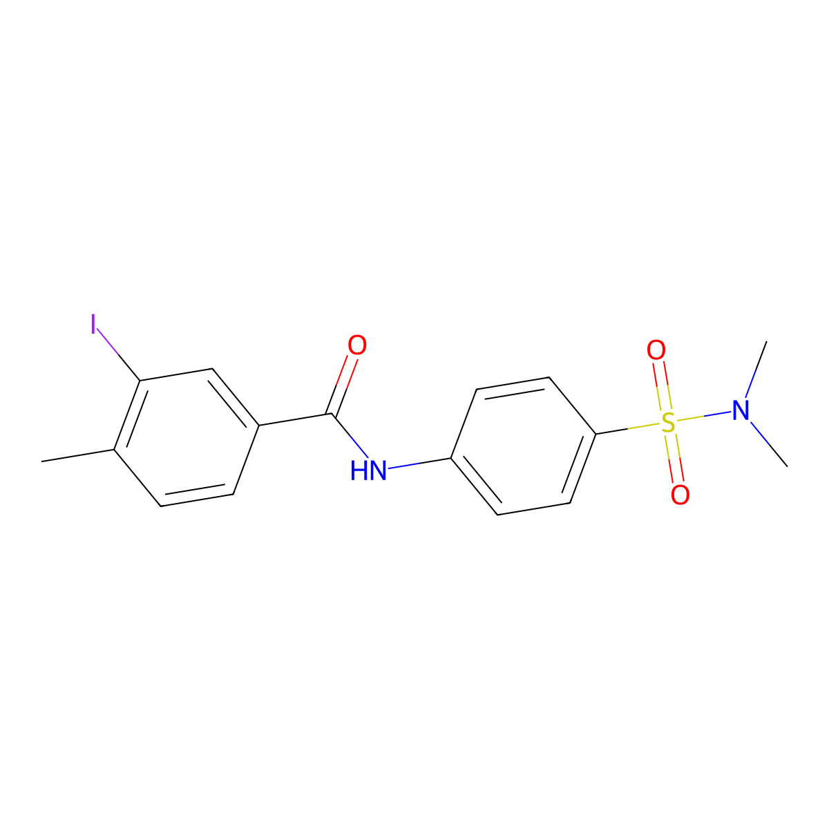 N-{4-[(dimethylamino)sulfonyl]phenyl}-3-iodo-4-methylbenzamide molecular structure, CAS 650585-11-8