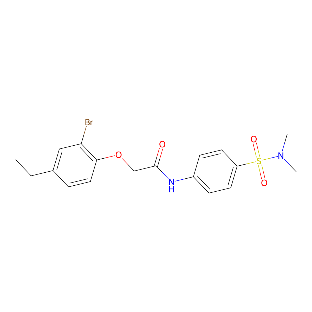 2-(2-bromo-4-ethylphenoxy)-N-{4-[(dimethylamino)sulfonyl]phenyl}acetamide molecular structure, CAS 650585-14-1
