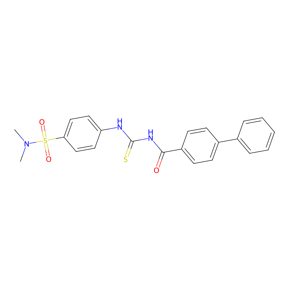 N-[({4-[(dimethylamino)sulfonyl]phenyl}amino)carbonothioyl]-4-biphenylcarboxamide molecular structure, CAS 650585-19-6