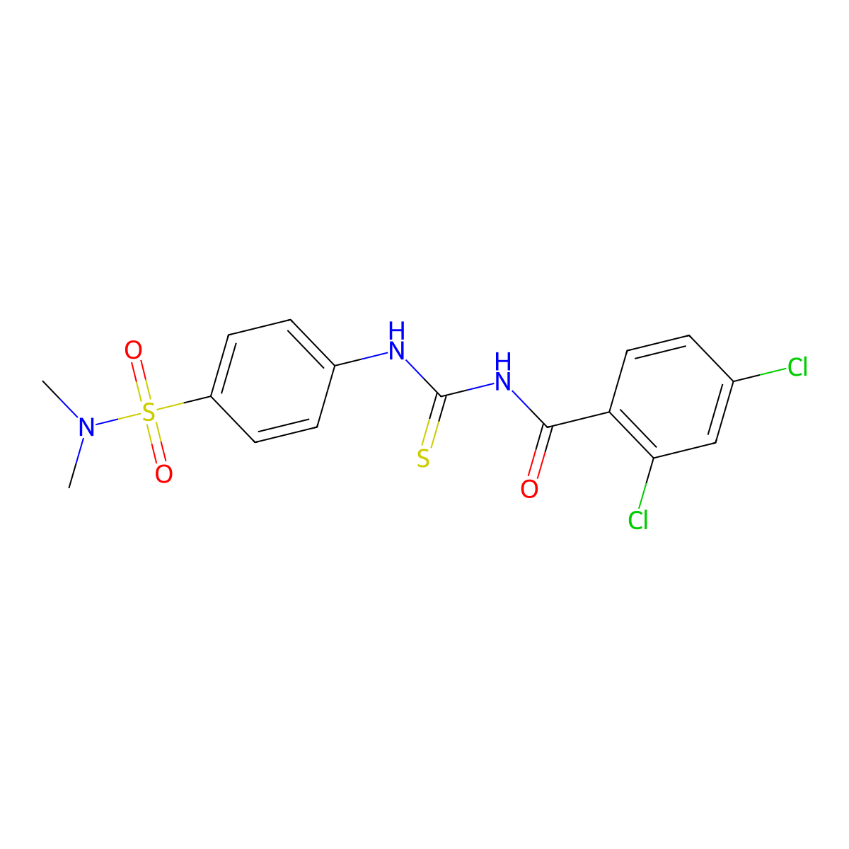 2,4-dichloro-N-[({4-[(dimethylamino)sulfonyl]phenyl}amino)carbonothioyl]benzamide molecular structure, CAS 650585-21-0