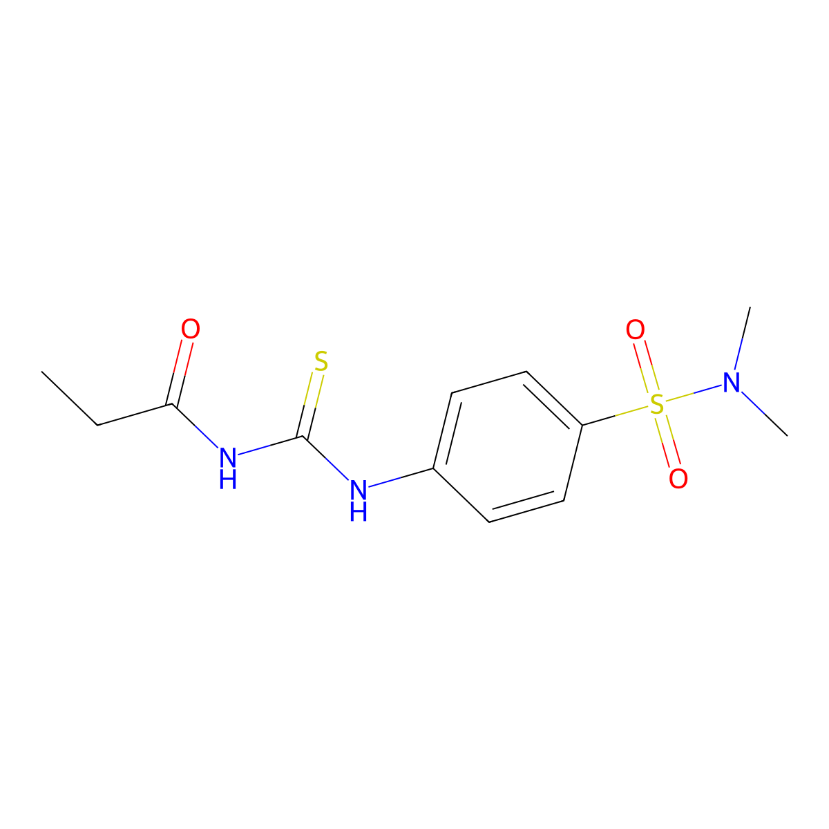 N-[[4-(dimethylsulfamoyl)phenyl]carbamothioyl]propanamide molecular structure, CAS 650585-28-7