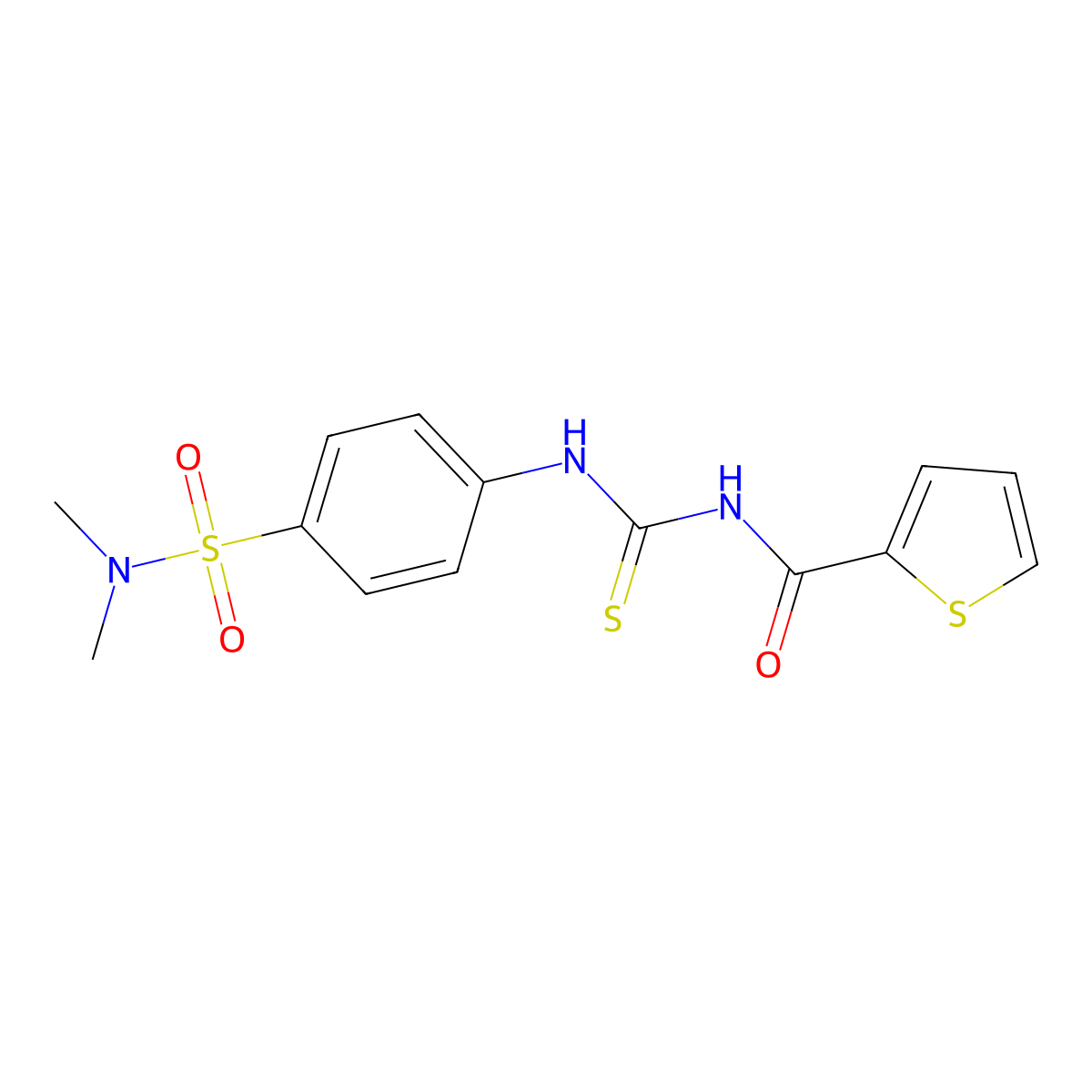 N-[({4-[(dimethylamino)sulfonyl]phenyl}amino)carbonothioyl]-2-thiophenecarboxamide molecular structure, CAS 650585-30-1