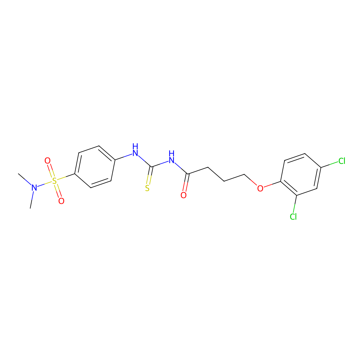 4-(2,4-dichlorophenoxy)-N-[({4-[(dimethylamino)sulfonyl]phenyl}amino)carbonothioyl]butanamide molecular structure, CAS 650585-40-3