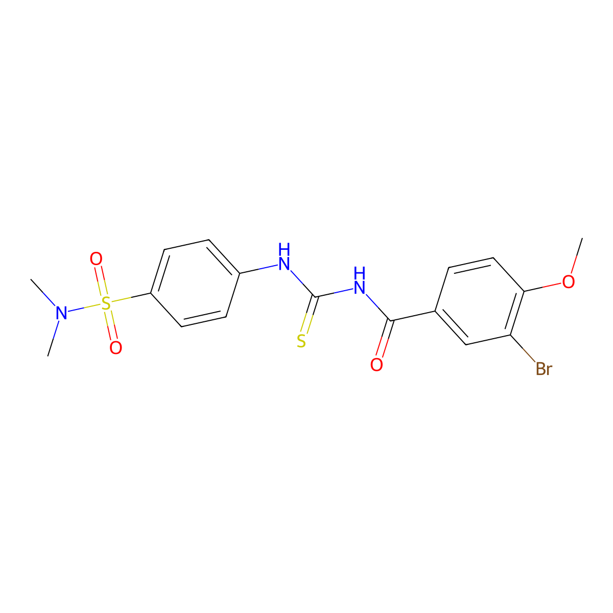 3-bromo-N-[({4-[(dimethylamino)sulfonyl]phenyl}amino)carbonothioyl]-4-methoxybenzamide molecular structure, CAS 650585-42-5