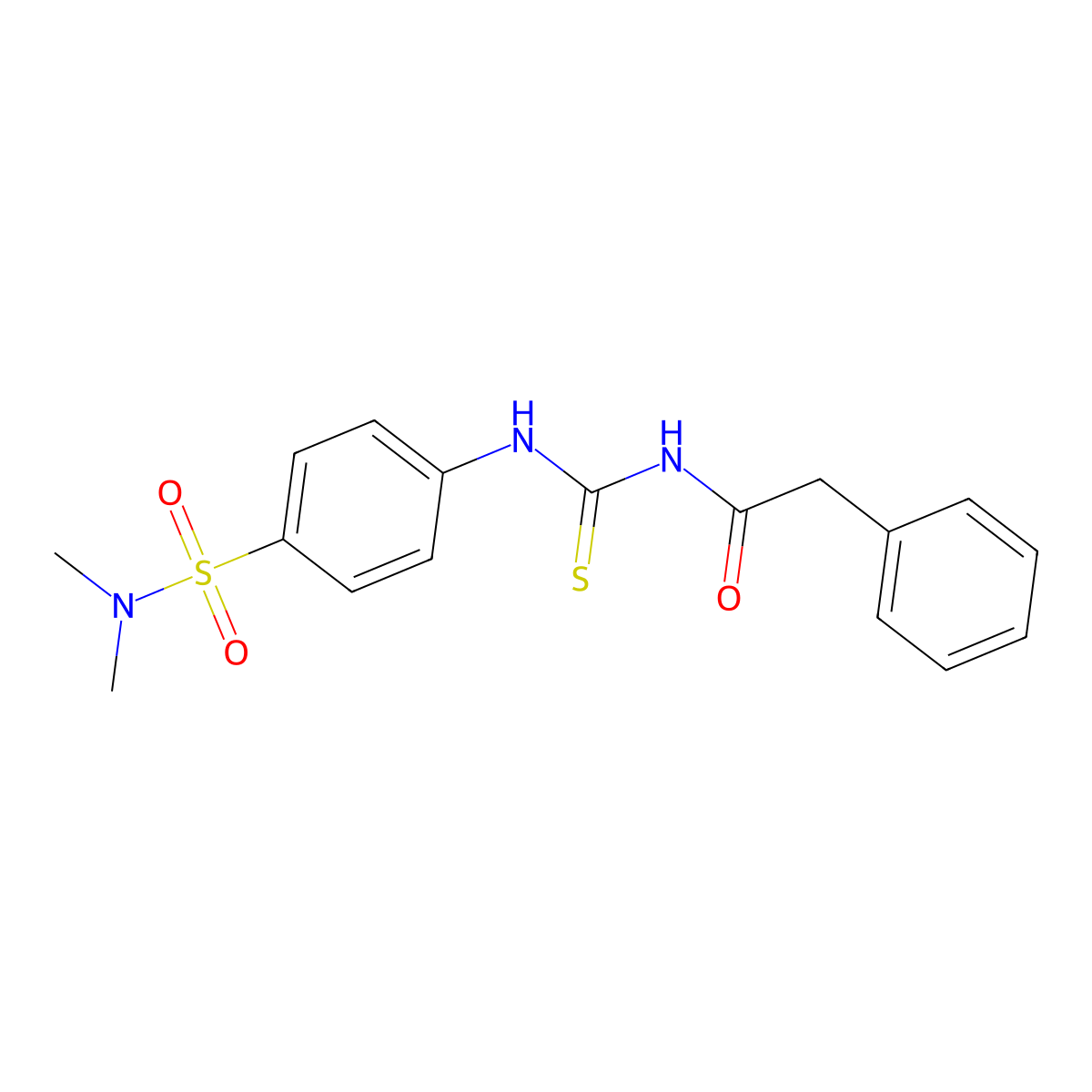 N-[[4-(dimethylsulfamoyl)anilino]-sulfanylidenemethyl]-2-phenylacetamide molecular structure, CAS 650585-44-7