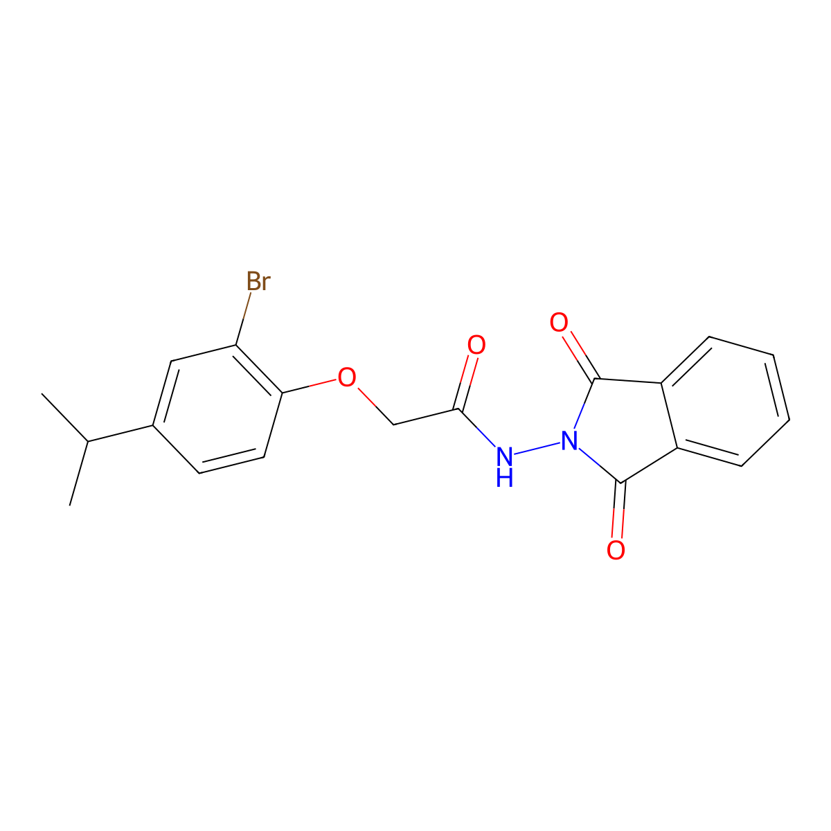 2-(2-bromo-4-isopropylphenoxy)-N-(1,3-dioxo-1,3-dihydro-2H-isoindol-2-yl)acetamide molecular structure, CAS 650586-56-4