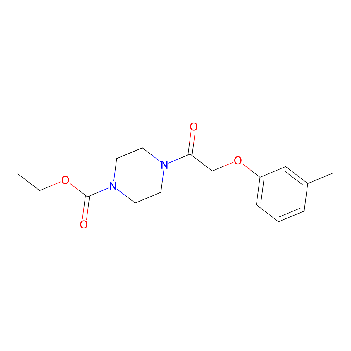 Ethyl 4-[(3-methylphenoxy)acetyl]piperazine-1-carboxylate molecular structure, CAS 650588-10-6