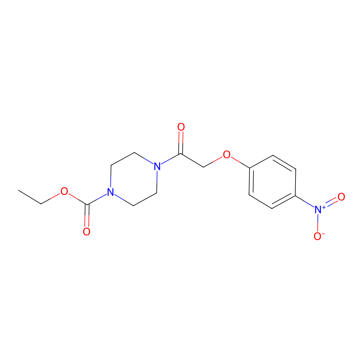 Ethyl 4-[(4-nitrophenoxy)acetyl]piperazine-1-carboxylate molecular structure, CAS 650588-16-2