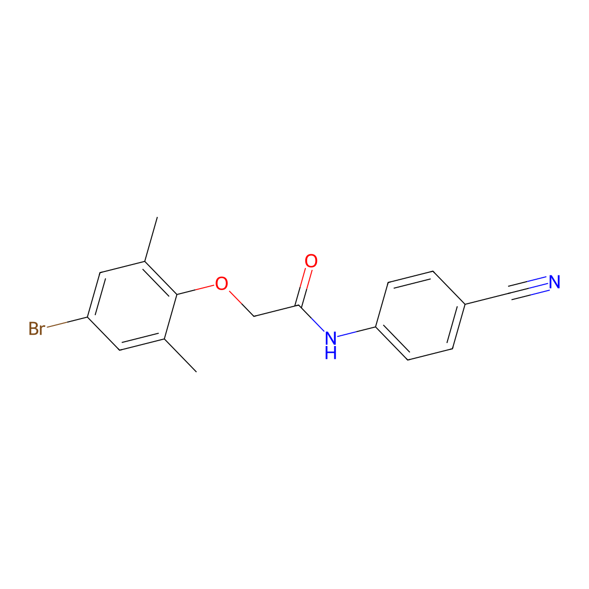 2-(4-bromo-2,6-dimethylphenoxy)-N-(4-cyanophenyl)acetamide molecular structure, CAS 650588-46-8
