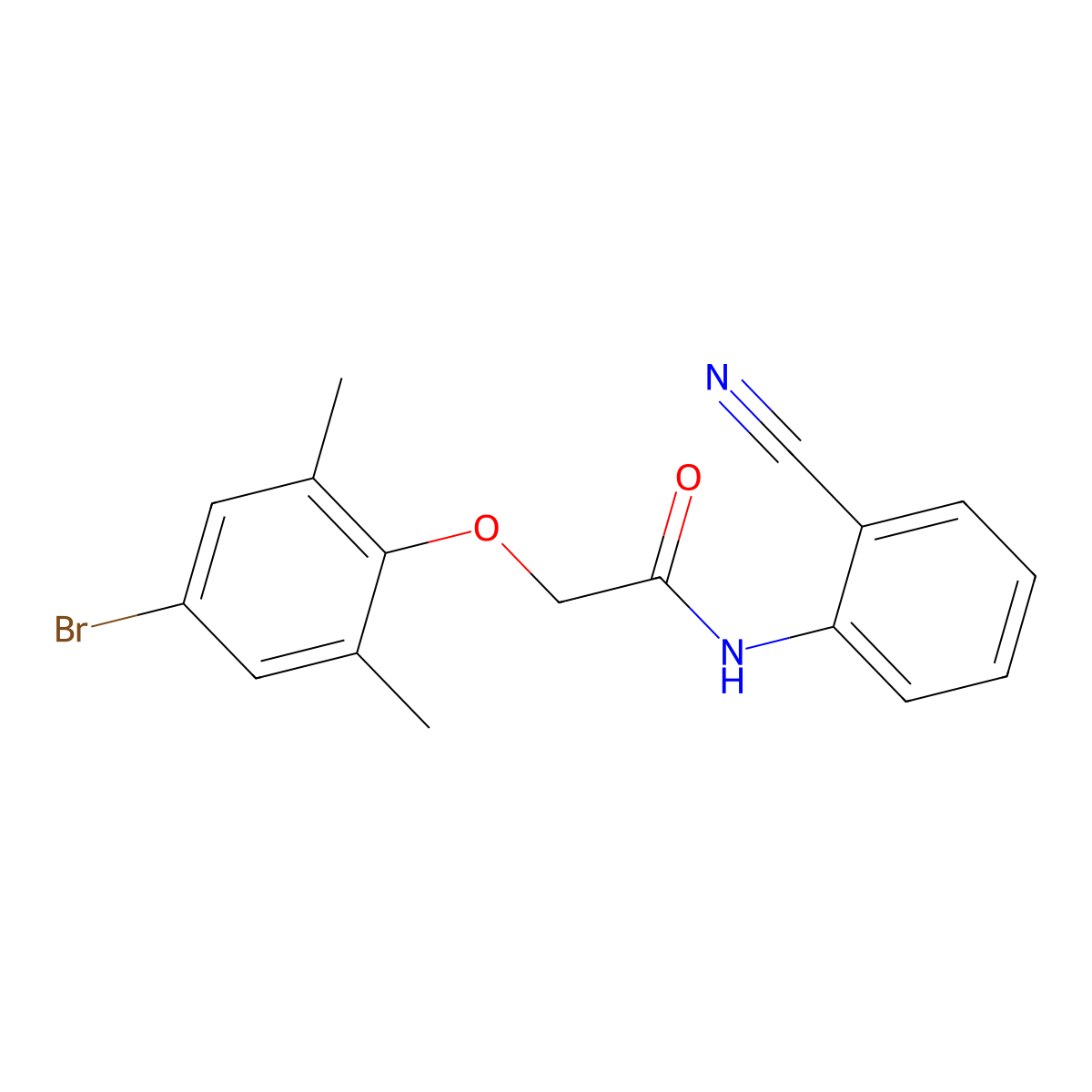 2-(4-bromo-2,6-dimethylphenoxy)-N-(2-cyanophenyl)acetamide molecular structure, CAS 650588-47-9