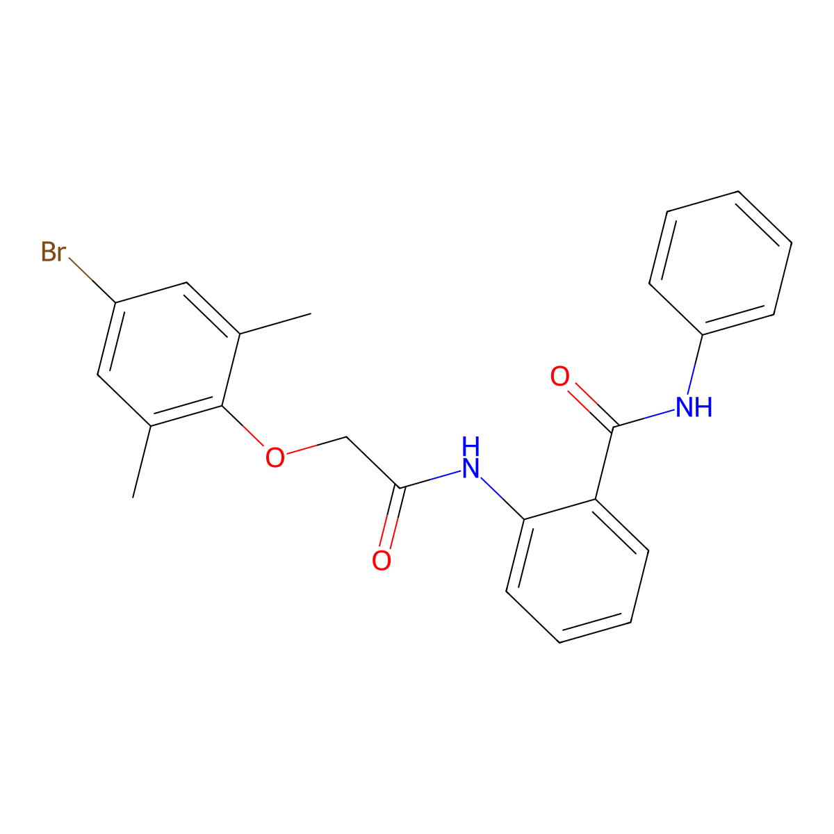 2-{[(4-bromo-2,6-dimethylphenoxy)acetyl]amino}-N-phenylbenzamide molecular structure, CAS 650588-48-0