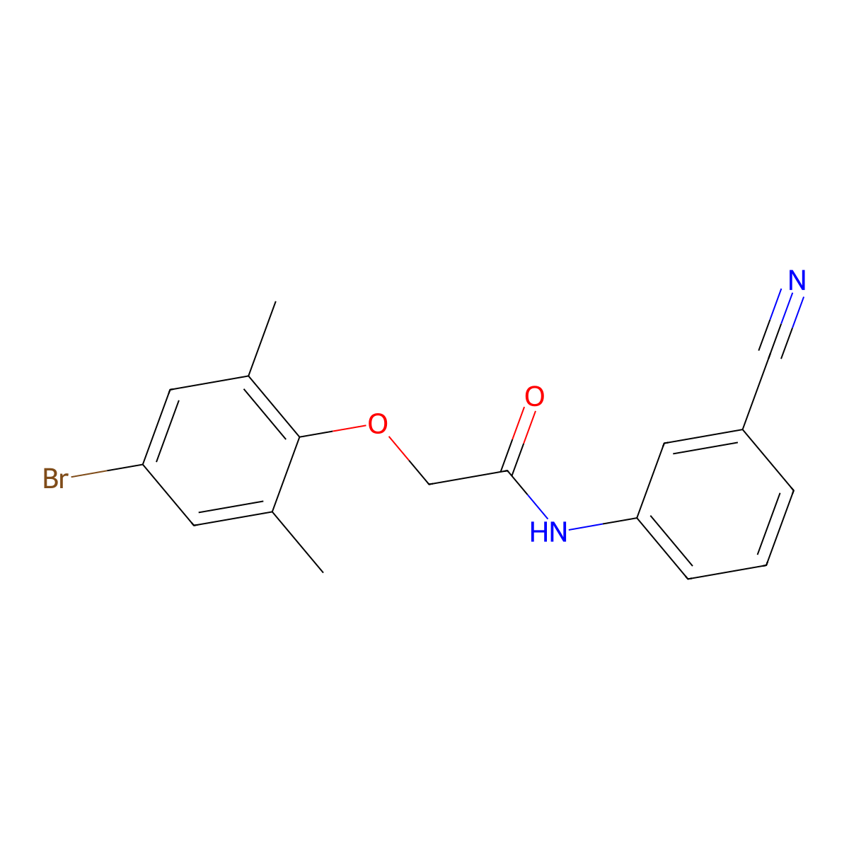 2-(4-bromo-2,6-dimethylphenoxy)-N-(3-cyanophenyl)acetamide molecular structure, CAS 650588-49-1