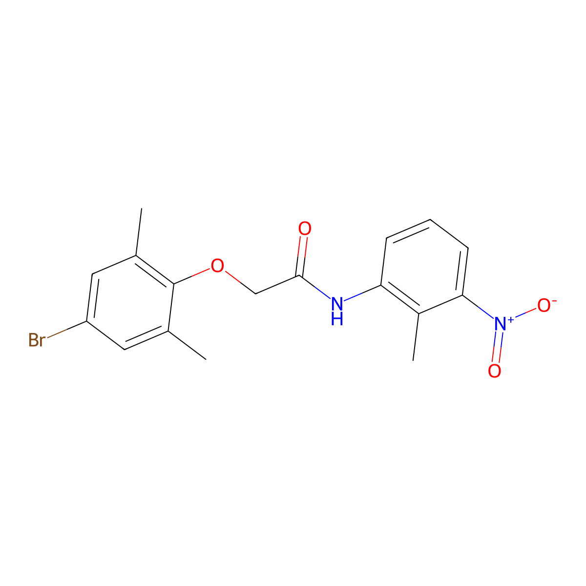 2-(4-bromo-2,6-dimethylphenoxy)-N-(2-methyl-3-nitrophenyl)acetamide molecular structure, CAS 650588-50-4
