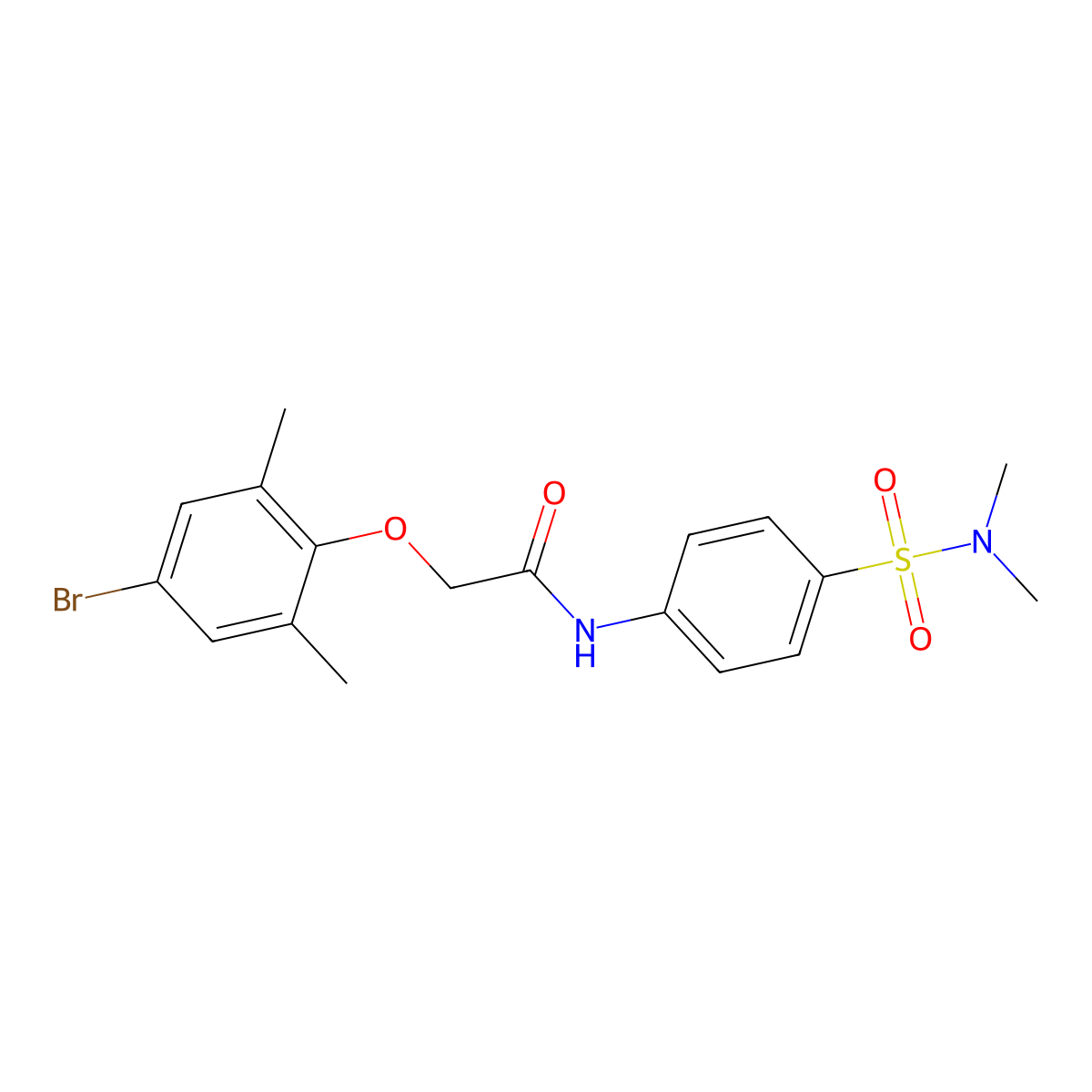 2-(4-bromo-2,6-dimethylphenoxy)-N-[4-(dimethylsulfamoyl)phenyl]acetamide molecular structure, CAS 650588-75-3