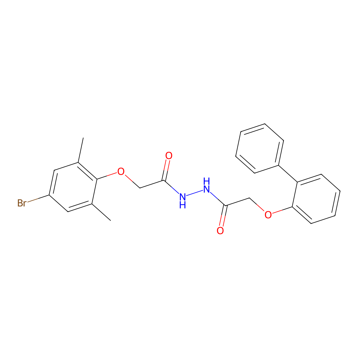 N'-[2-(4-bromo-2,6-dimethylphenoxy)acetyl]-2-(2-phenylphenoxy)acetohydrazide molecular structure, CAS 650588-80-0