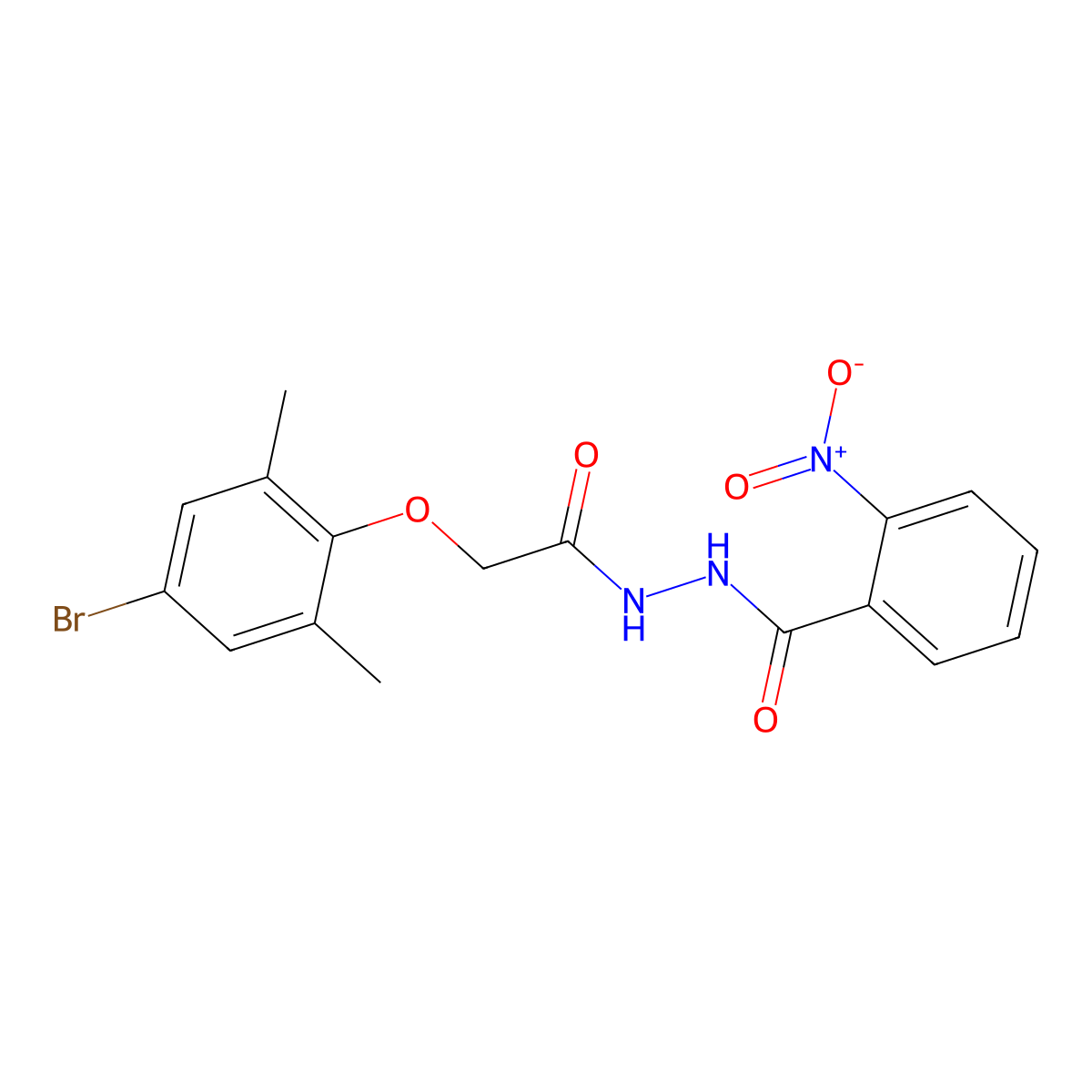 N'-[(4-bromo-2,6-dimethylphenoxy)acetyl]-2-nitrobenzohydrazide molecular structure, CAS 650588-89-9