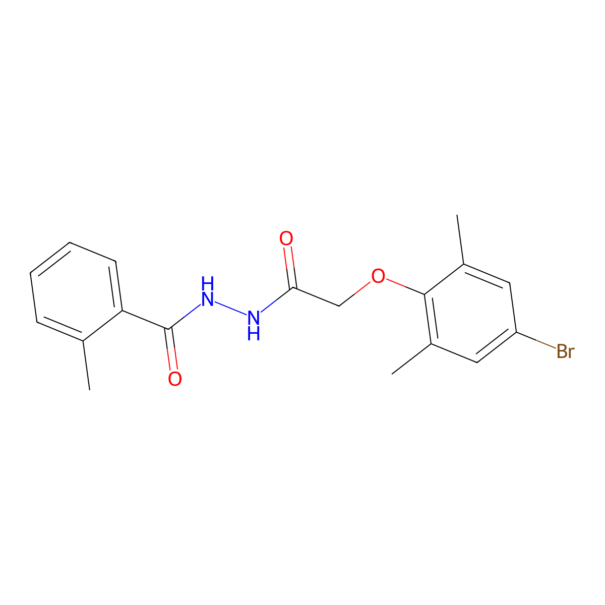 N'-[(4-bromo-2,6-dimethylphenoxy)acetyl]-2-methylbenzohydrazide molecular structure, CAS 650588-92-4