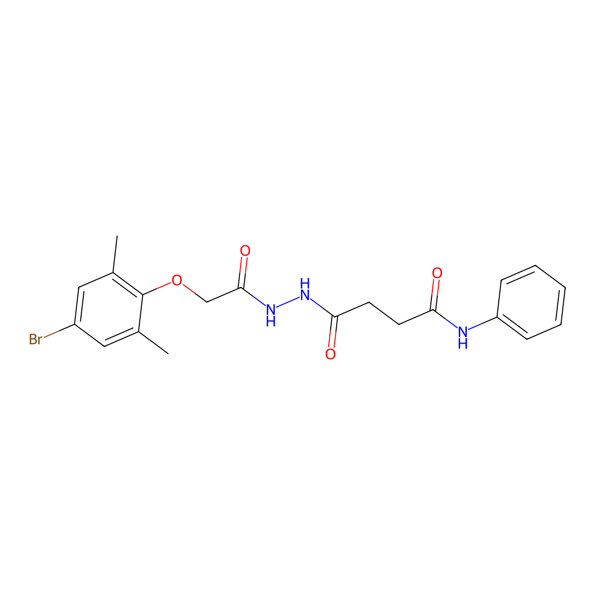 4-[2-[2-(4-bromo-2,6-dimethylphenoxy)acetyl]hydrazinyl]-4-oxo-N-phenylbutanamide molecular structure, CAS 650589-13-2