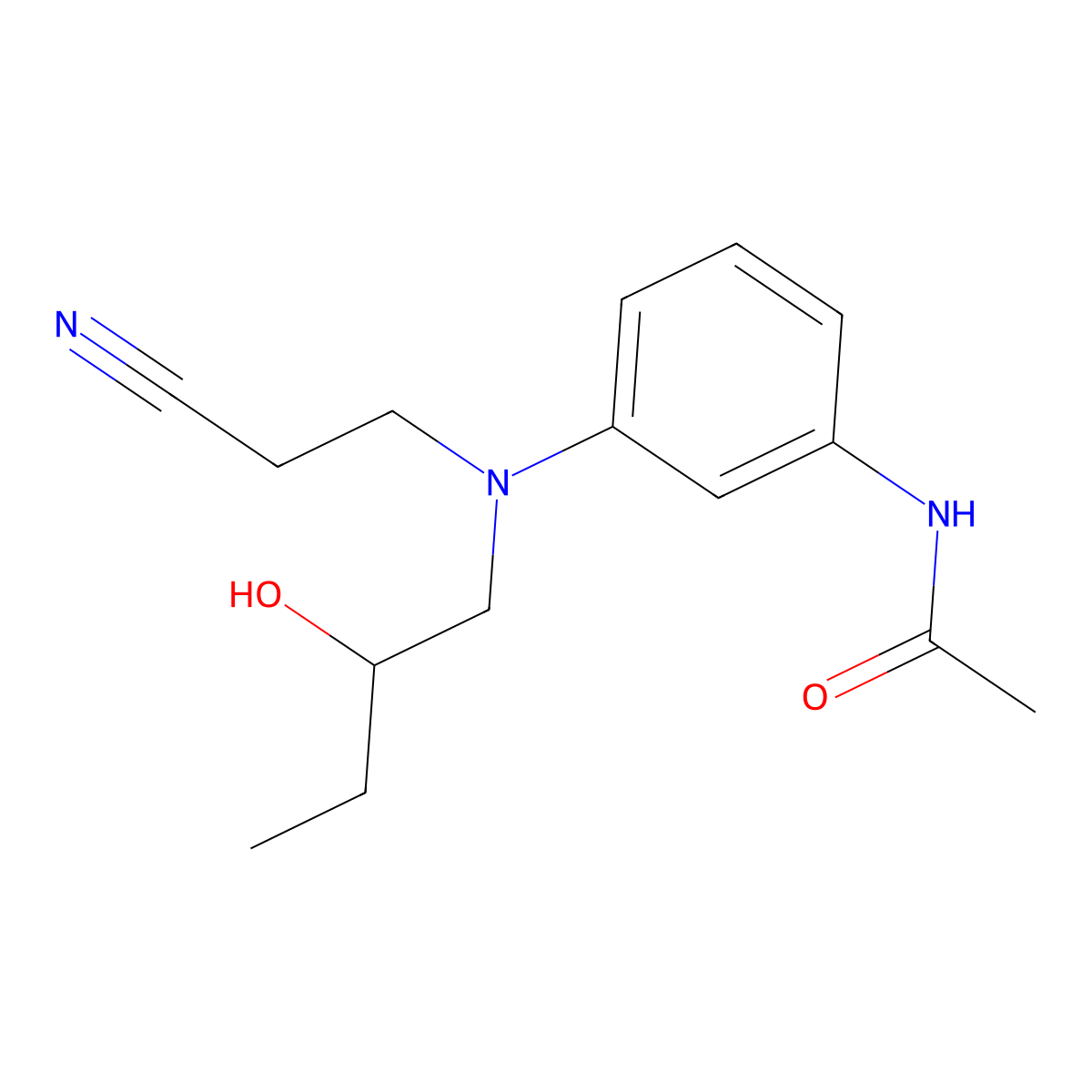 Acetamide, N-[3-[(2-cyanoethyl)(2-hydroxybutyl)amino]phenyl]- molecular structure, CAS 65059-83-8
