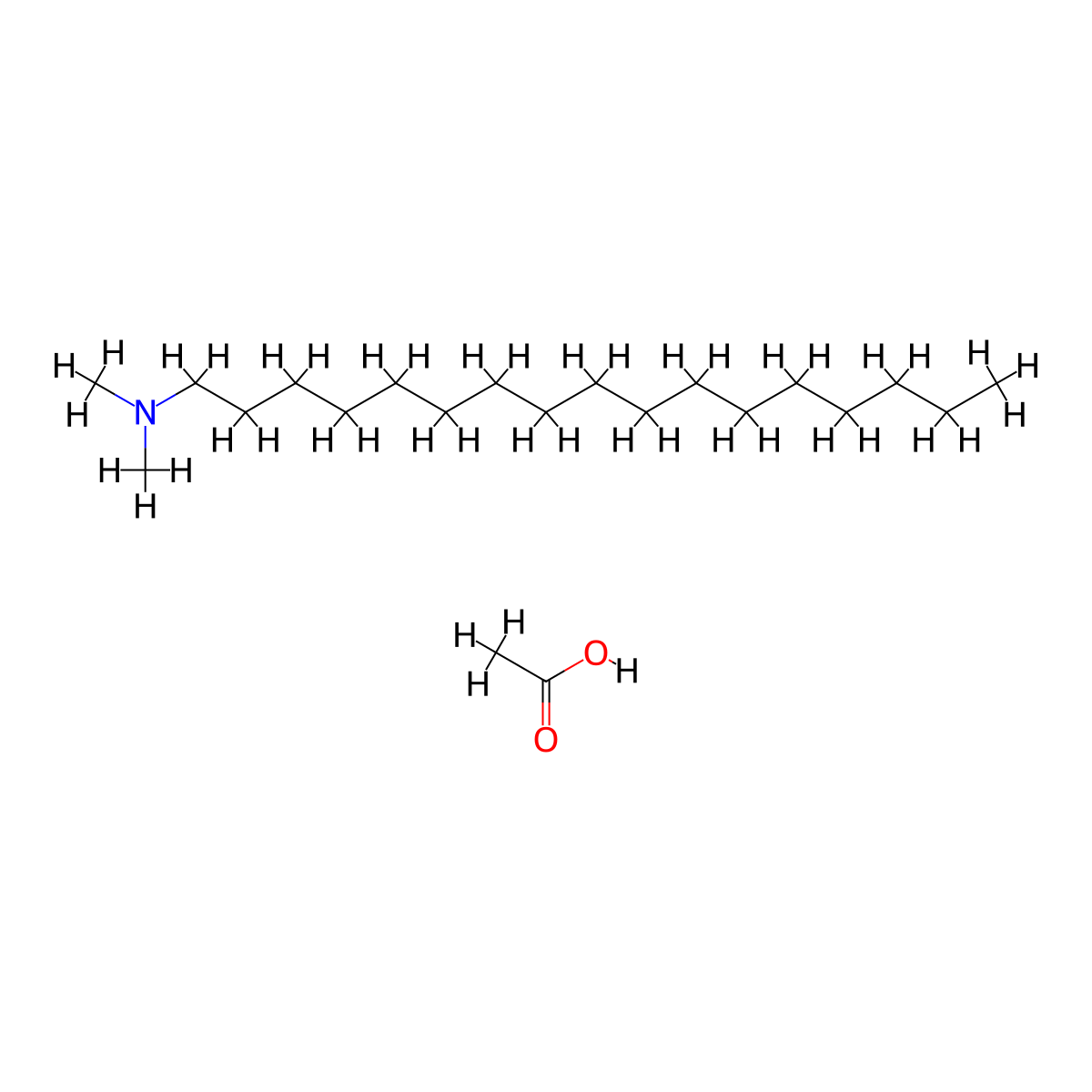 1-Heptadecanamine, N,N-dimethyl-, acetate (1:1) molecular structure, CAS 65059-85-0