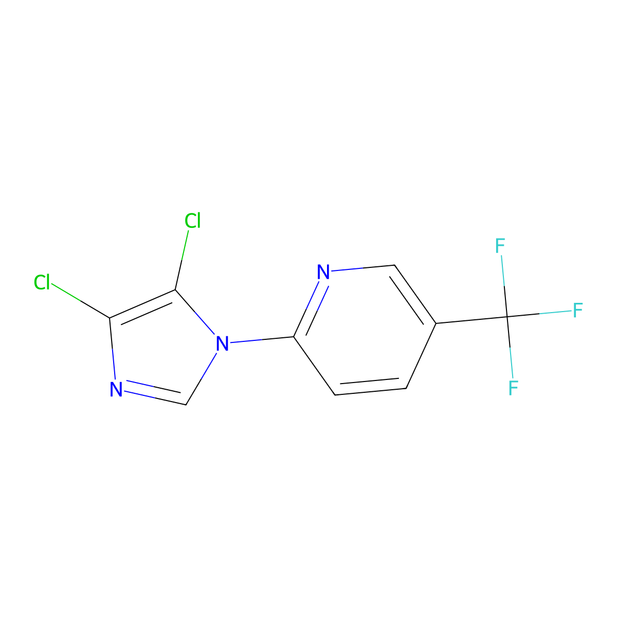 2-(4,5-dichloro-1H-imidazol-1-yl)-5-(trifluoromethyl)pyridine molecular structure, CAS 650592-08-8