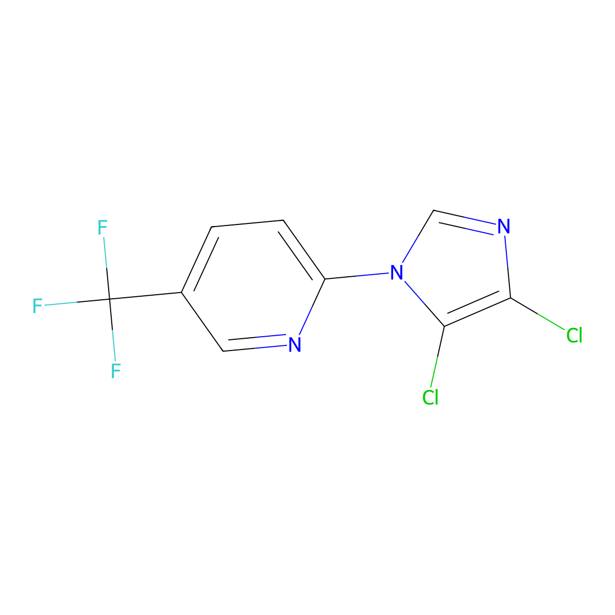 2-(4,5-dichloro-1H-imidazol-1-yl)-5-(trifluoromethyl)pyridine molecular structure, CAS 650592-08-8