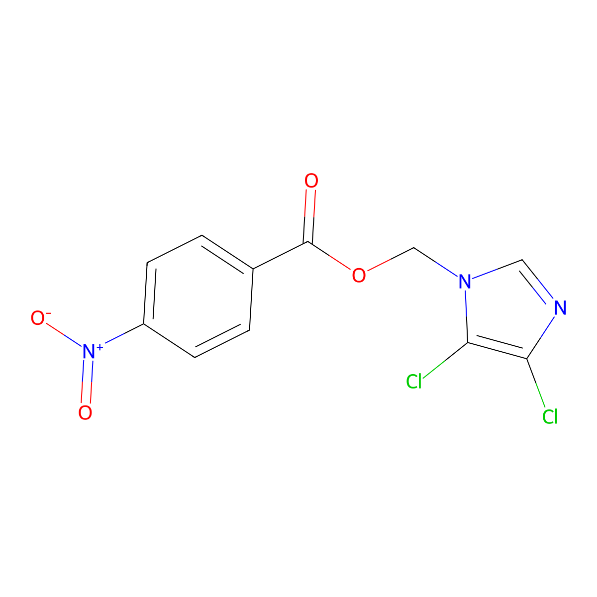 (4,5-Dichloroimidazol-1-yl)methyl 4-nitrobenzoate molecular structure, CAS 650592-33-9