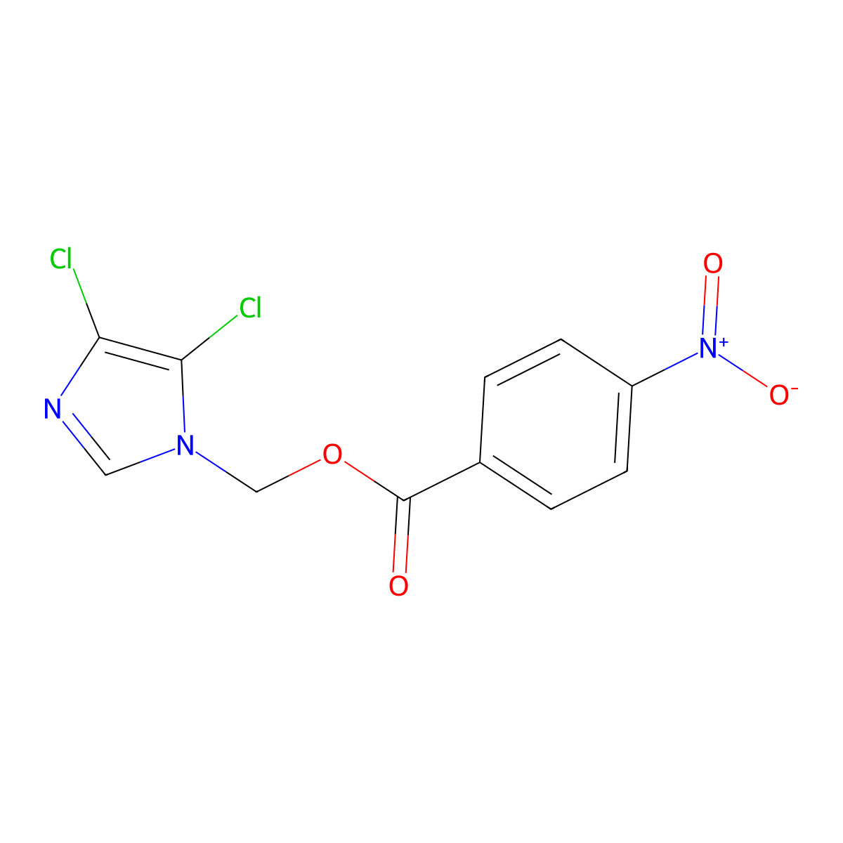 (4,5-Dichloroimidazol-1-yl)methyl 4-nitrobenzoate molecular structure, CAS 650592-33-9