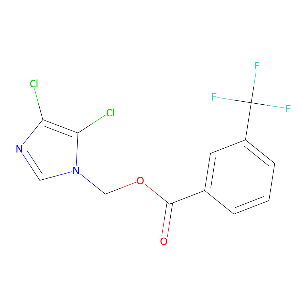 (4,5-dichloro-1H-imidazol-1-yl)methyl 3-(trifluoromethyl)benzoate molecular structure, CAS 650592-35-1