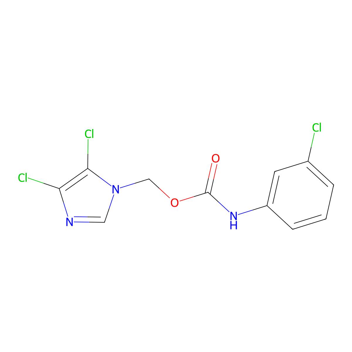 (4,5-dichloroimidazol-1-yl)methyl N-(3-chlorophenyl)carbamate molecular structure, CAS 650592-38-4