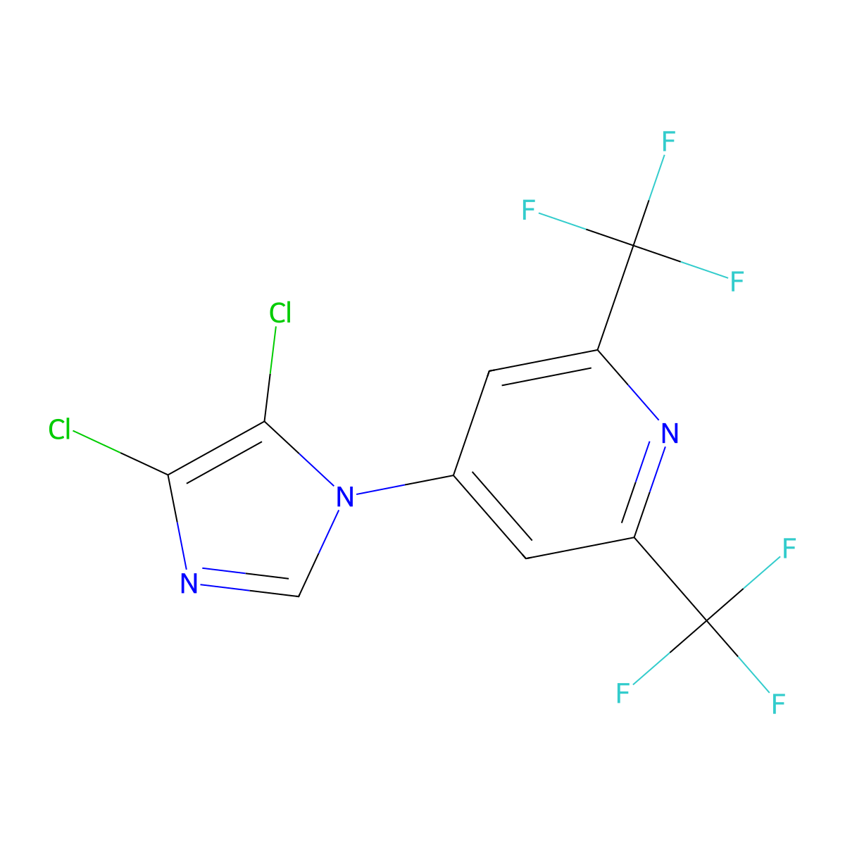 4-(4,5-Dichloro-1H-imidazol-1-yl)-2,6-bis(trifluoromethyl)pyridine molecular structure, CAS 650592-45-3