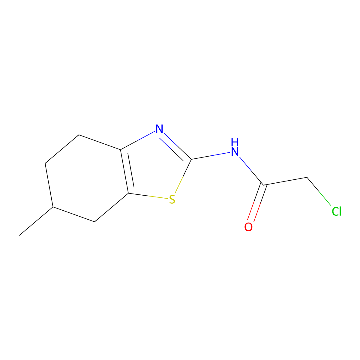 2-Chloro-N-(6-methyl-4,5,6,7-tetrahydro-benzothiazol-2-yl)-acetamide molecular structure, CAS 650592-73-7