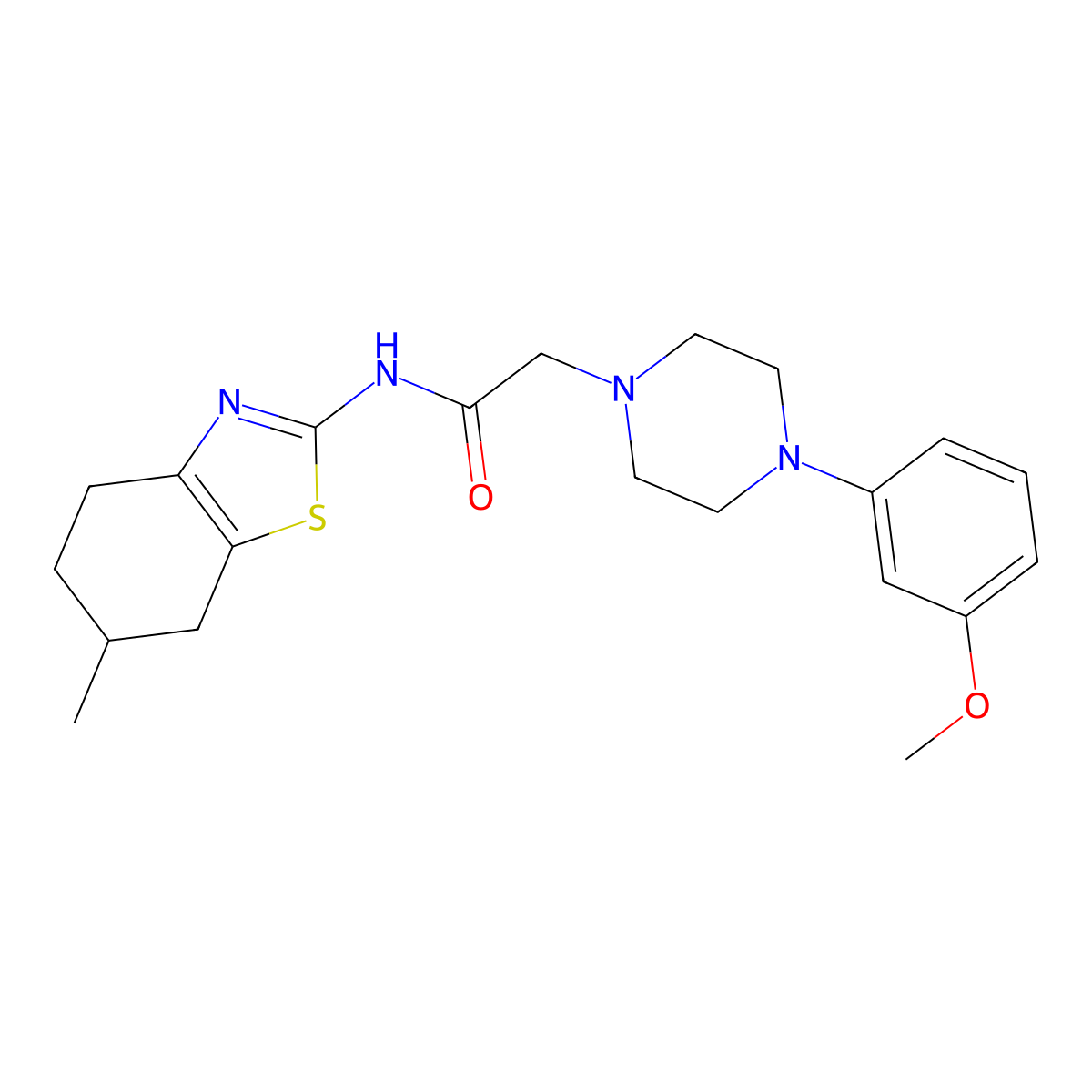 2-[4-(3-methoxyphenyl)piperazin-1-yl]-N-(6-methyl-4,5,6,7-tetrahydro-1,3-benzothiazol-2-yl)acetamide molecular structure, CAS 650592-79-3