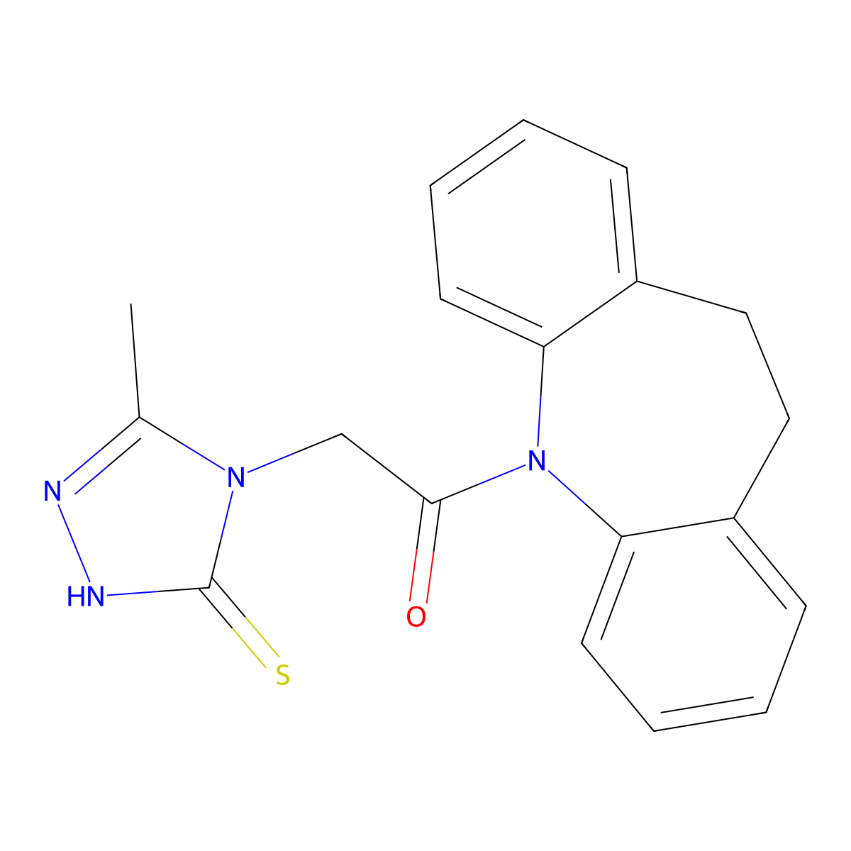 1-(10,11-dihydro-5H-dibenzo[b,f]azepin-5-yl)-2-(3-methyl-5-sulfanyl-4H-1,2,4-triazol-4-yl)ethanone molecular structure, CAS 650593-05-8