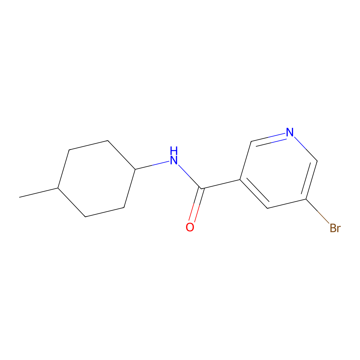 5-Bromo-N-(4-methylcyclohexyl)nicotinamide molecular structure, CAS 650594-04-0