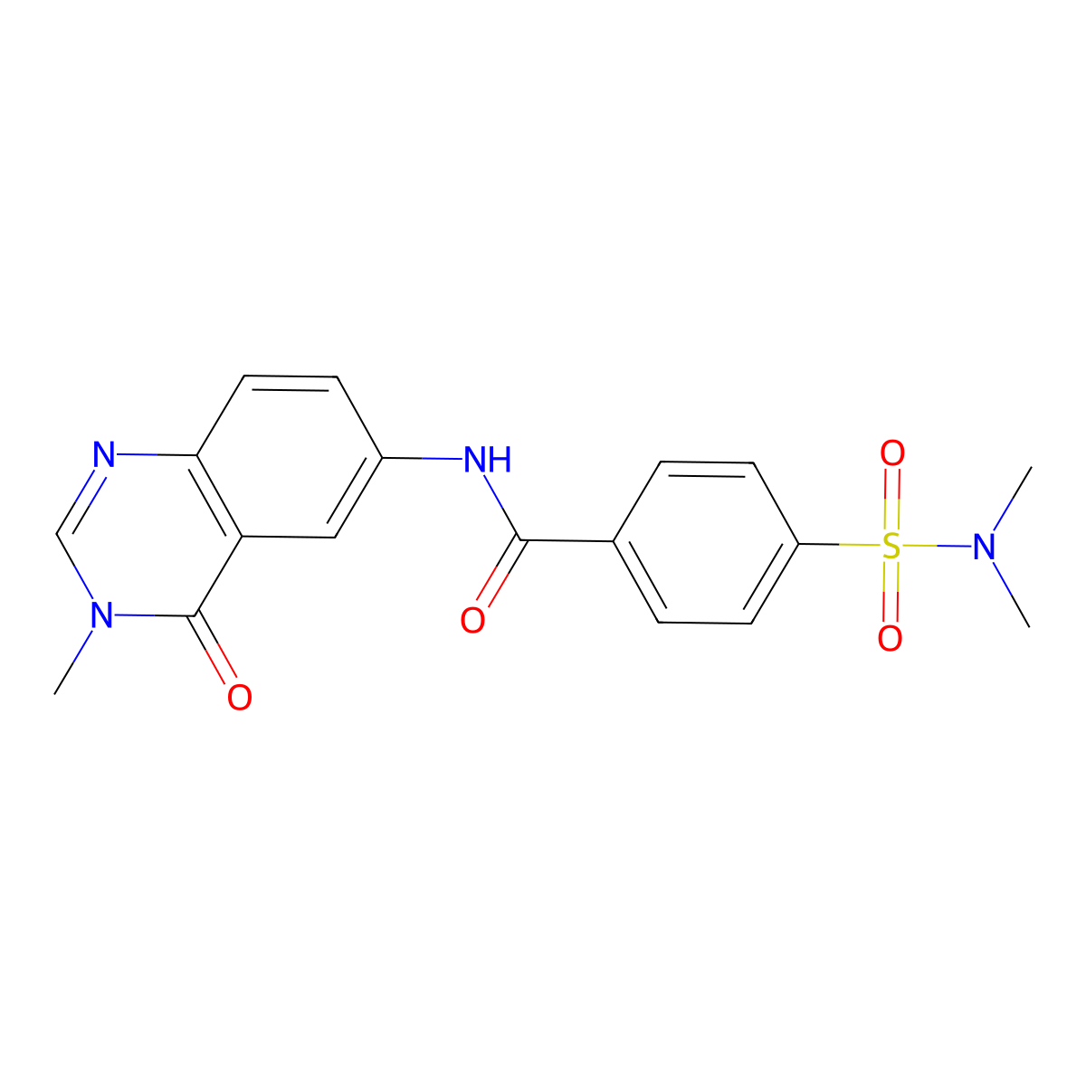4-(dimethylsulfamoyl)-N-(3-methyl-4-oxoquinazolin-6-yl)benzamide molecular structure, CAS 650594-30-2