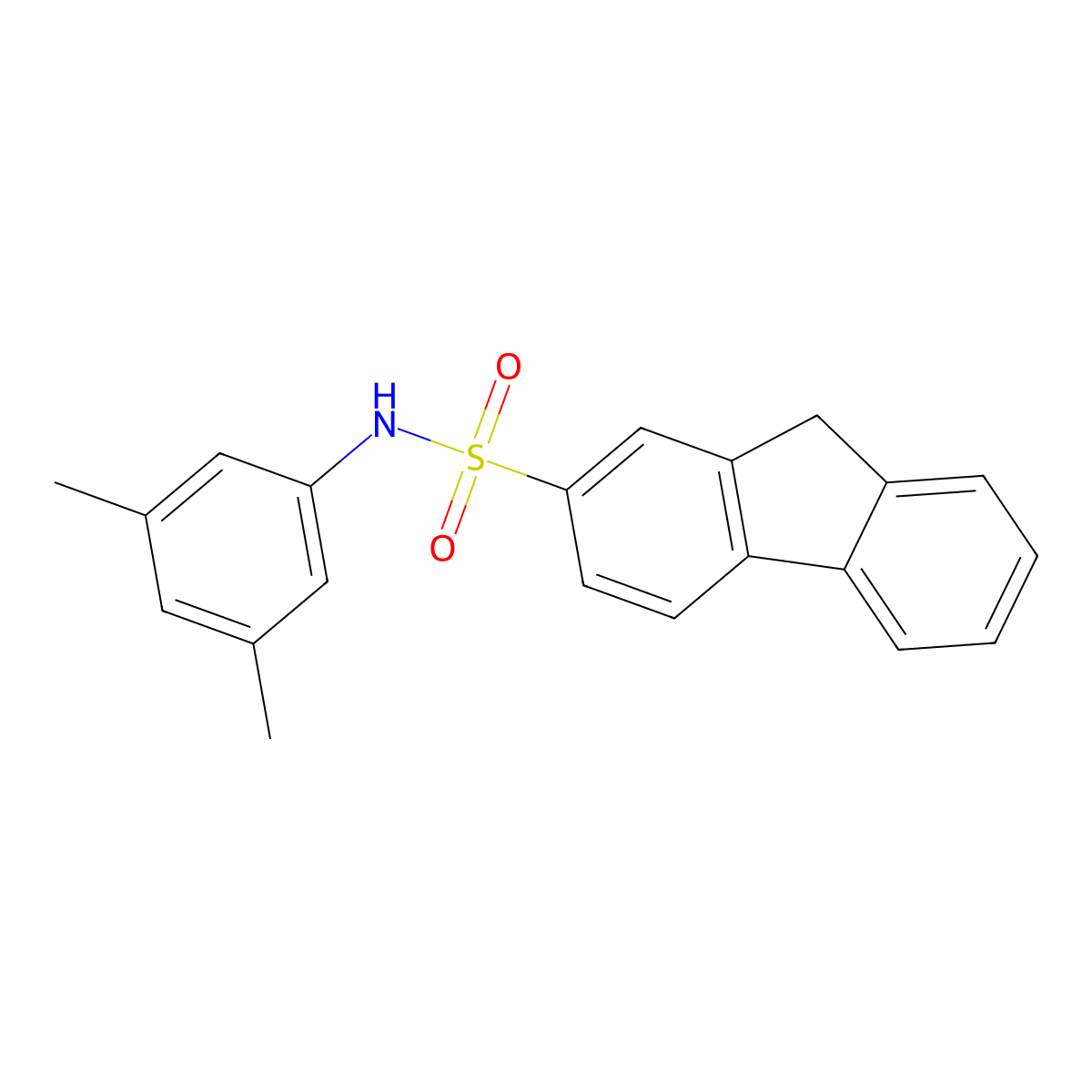 N-(3,5-dimethylphenyl)-9H-fluorene-2-sulfonamide molecular structure, CAS 650594-31-3