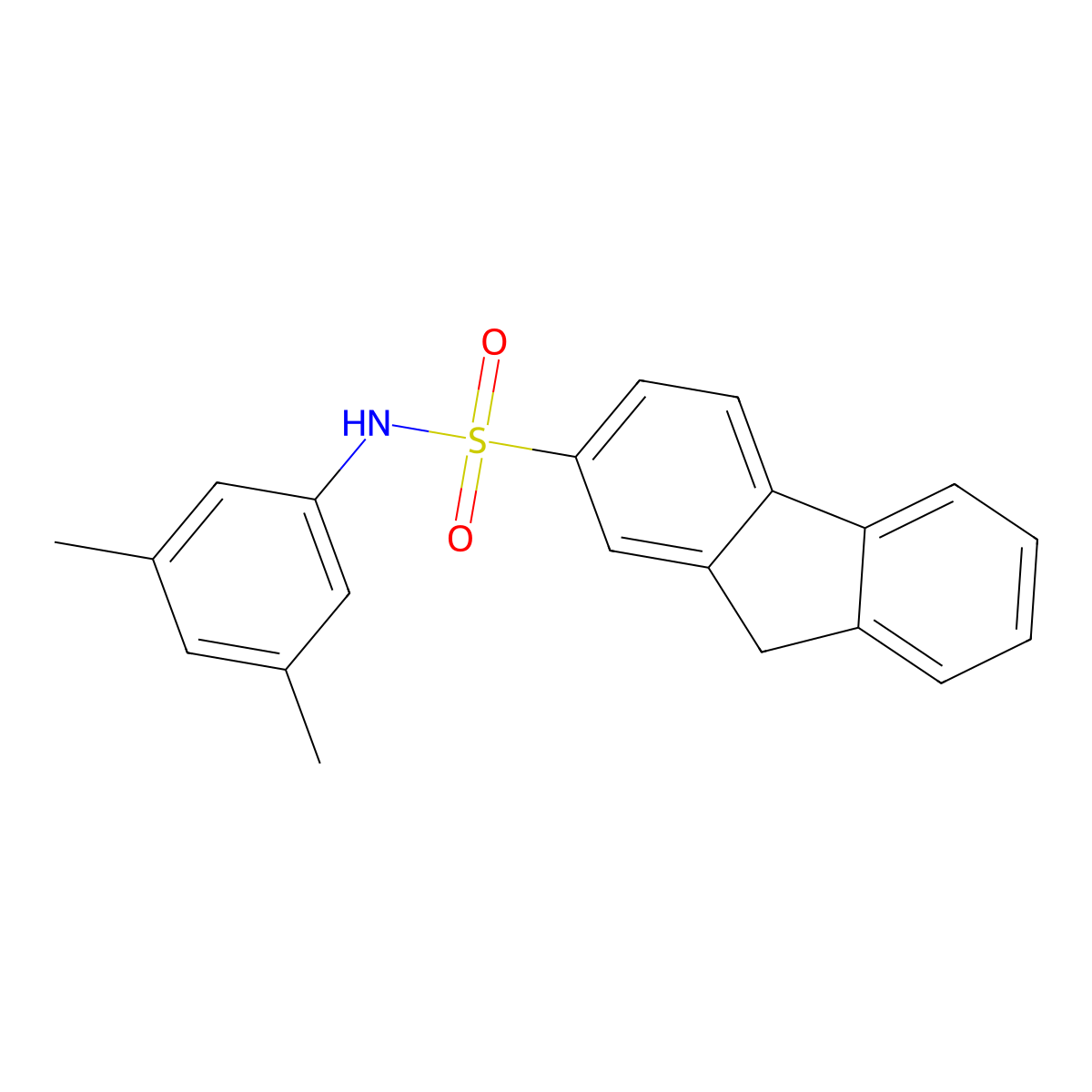 N-(3,5-dimethylphenyl)-9H-fluorene-2-sulfonamide molecular structure, CAS 650594-31-3
