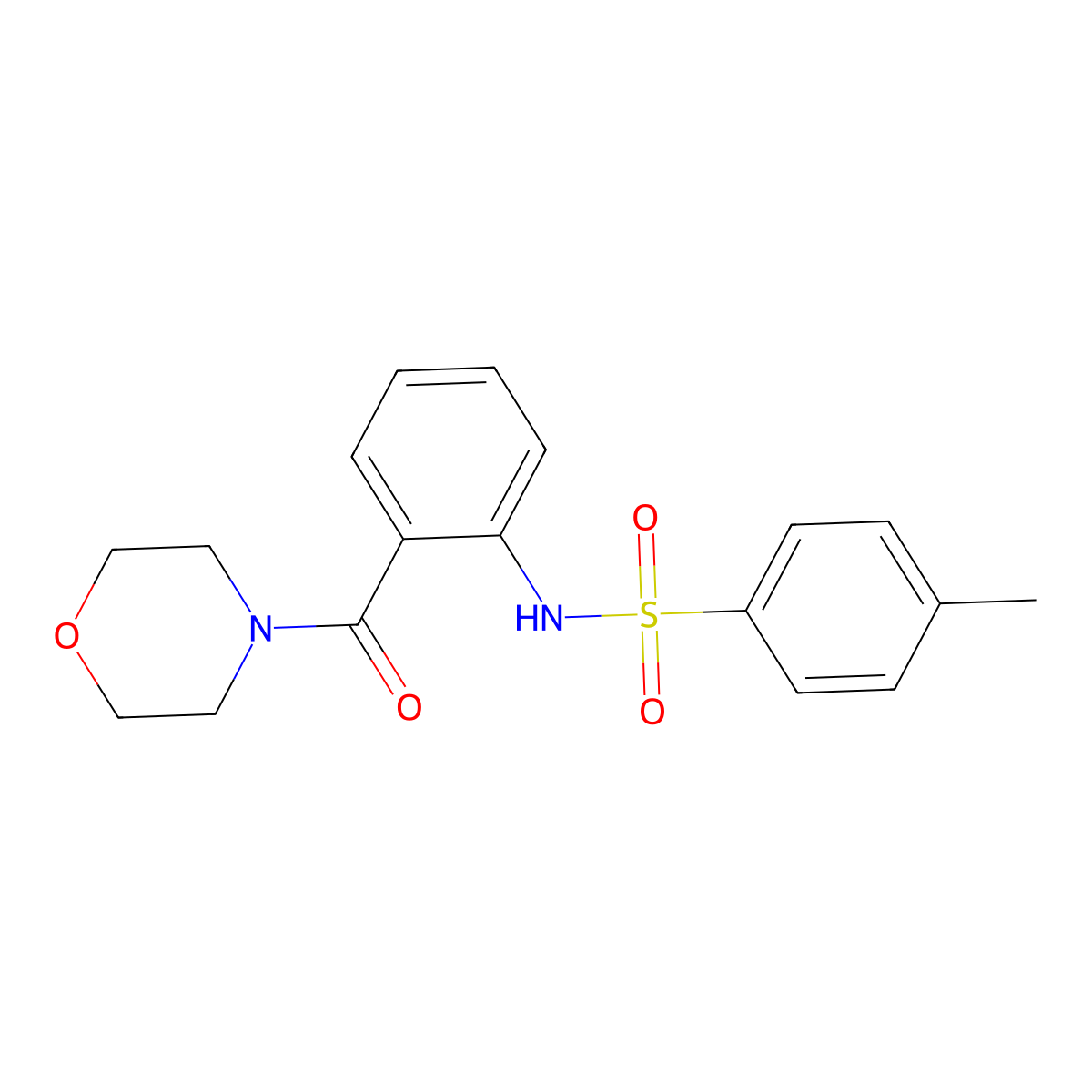4-methyl-N-[2-(4-morpholinylcarbonyl)phenyl]benzenesulfonamide molecular structure, CAS 650594-54-0