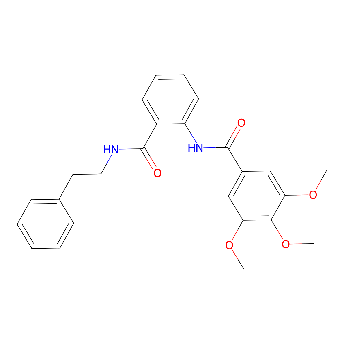 3,4,5-trimethoxy-N-(2-{[(2-phenylethyl)amino]carbonyl}phenyl)benzamide molecular structure, CAS 650594-63-1