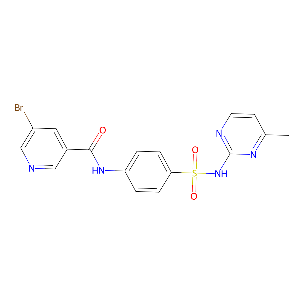5-bromo-N-(4-{[(4-methyl-2-pyrimidinyl)amino]sulfonyl}phenyl)nicotinamide molecular structure, CAS 650594-66-4