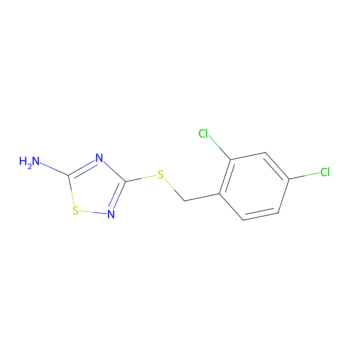 3-[(2,4-Dichlorobenzyl)thio]-1,2,4-thiadiazol-5-amine molecular structure, CAS 650594-75-5