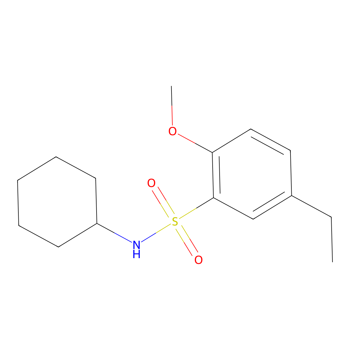 N-cyclohexyl-5-ethyl-2-methoxybenzenesulfonamide molecular structure, CAS 650594-85-7