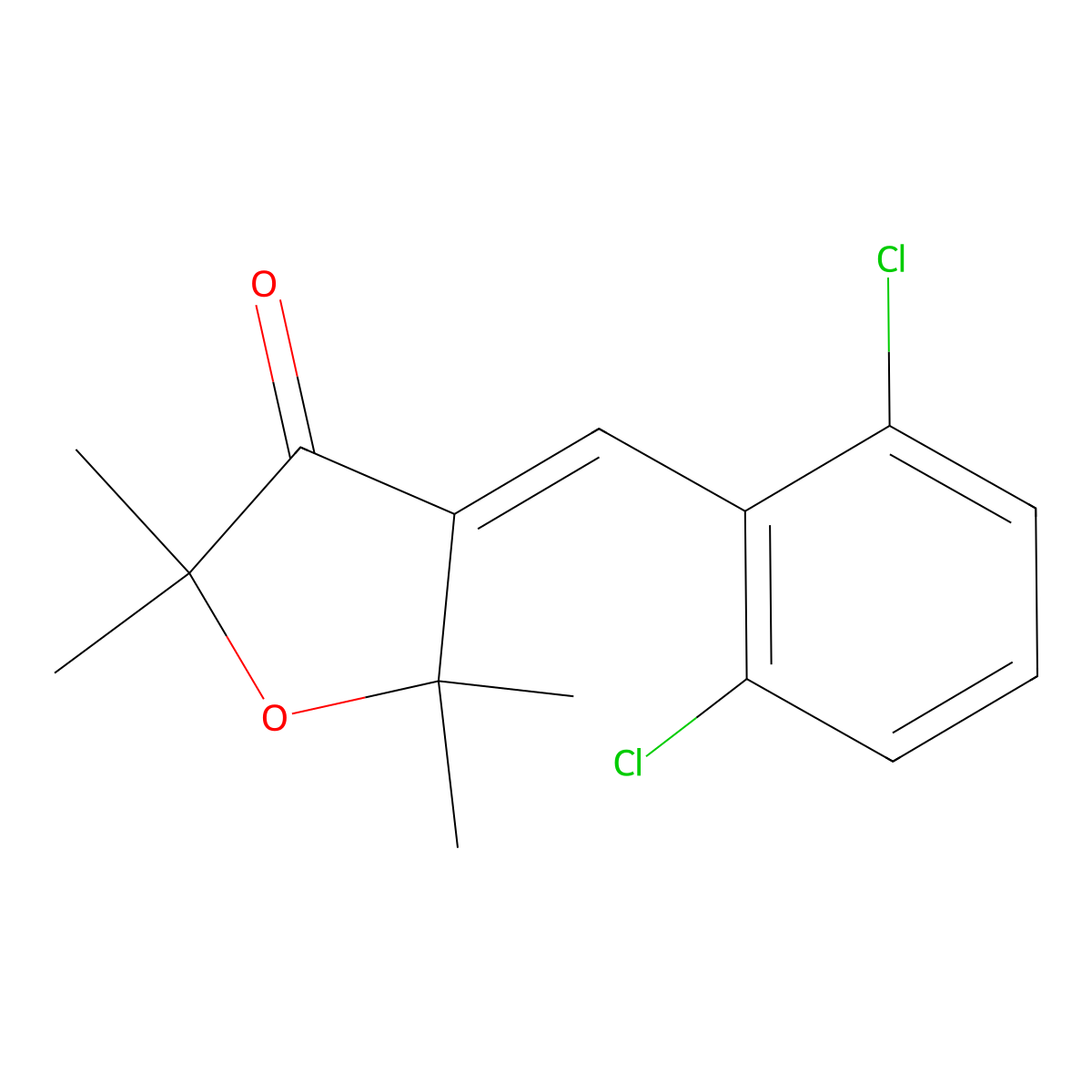 4-[(2,6-Dichlorophenyl)methylidene]-2,2,5,5-tetramethyloxolan-3-one molecular structure, CAS 650594-89-1