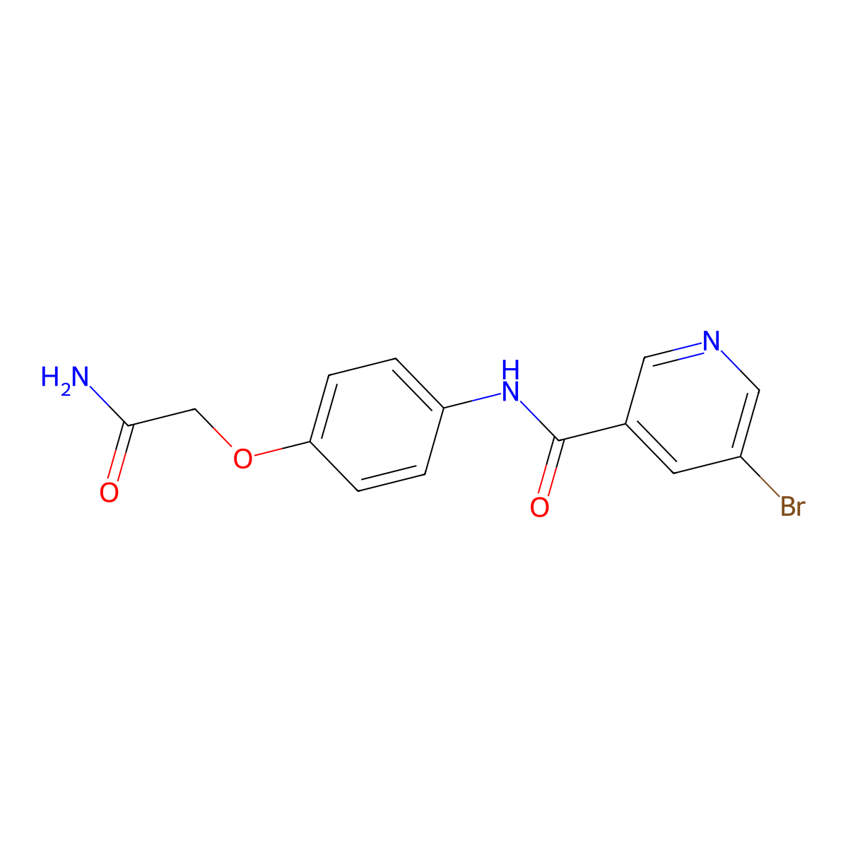 N-[4-(2-amino-2-oxoethoxy)phenyl]-5-bromopyridine-3-carboxamide molecular structure, CAS 650595-01-0