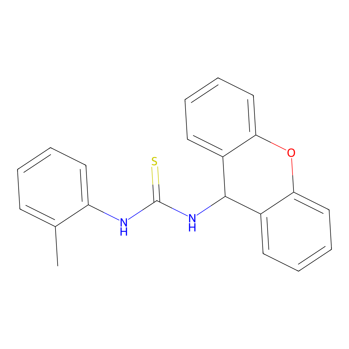 1-(2-methylphenyl)-3-(9H-xanthen-9-yl)thiourea molecular structure, CAS 650595-03-2