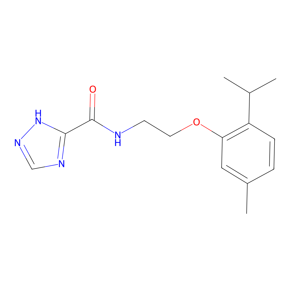N-[2-(2-isopropyl-5-methylphenoxy)ethyl]-1H-1,2,4-triazole-3-carboxamide molecular structure, CAS 650595-06-5
